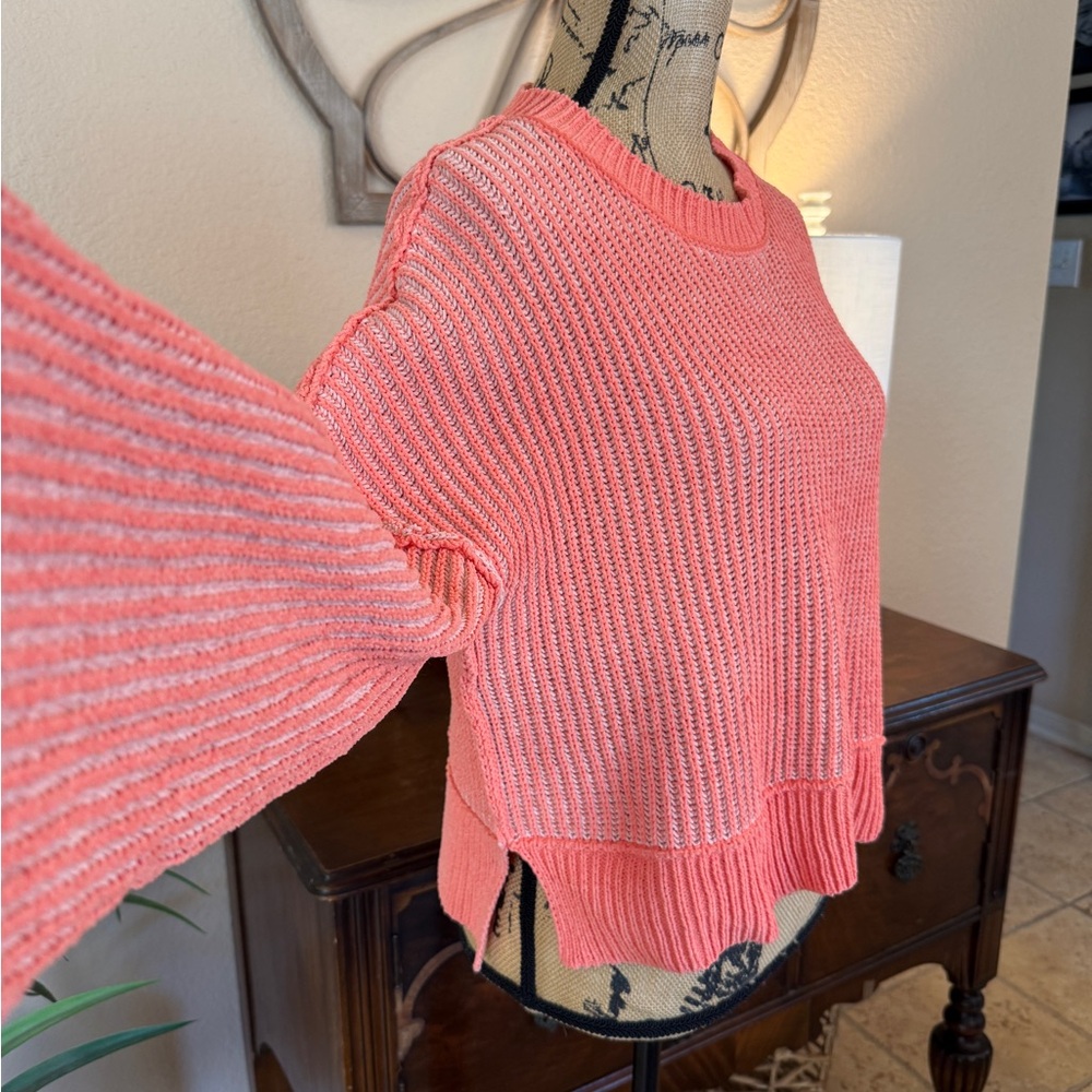 New In New Orange Oversized Ribbed Chenille Crewneck Sweater - Picture 4 of 16